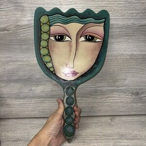 Kimberly Willcox For Silvestri Hand Mirror Stylized Woman's Face Contemporary E6